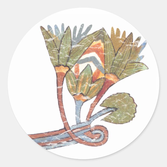 Sticker Rond Fleur de Lotus égyptienne antique (Devant)