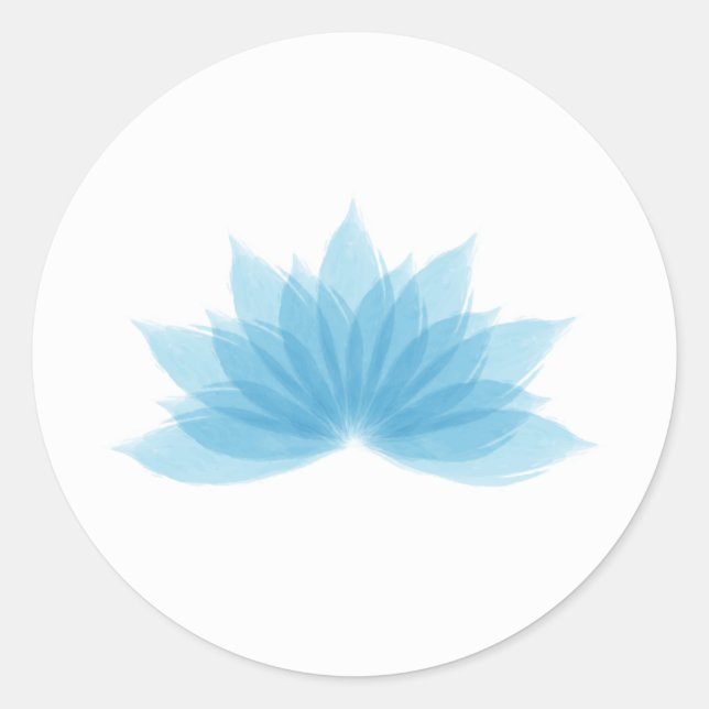 Sticker Rond Fleur de Lotus en bleu (Devant)