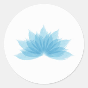 Sticker Rond Fleur de Lotus en bleu