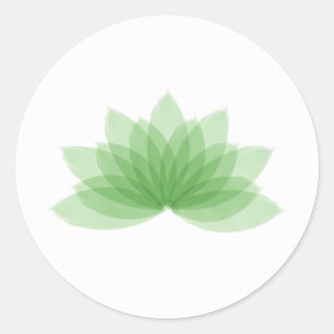 Sticker Rond Fleur de Lotus en vert