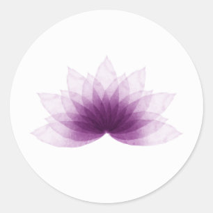 Sticker Rond Fleur de Lotus en violet