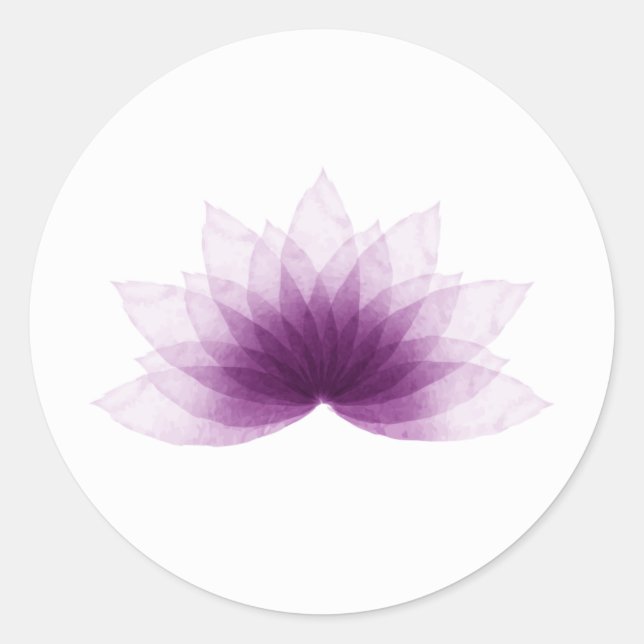 Sticker Rond Fleur de Lotus en violet (Devant)