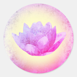 Sticker Rond fleur de lotus pourpre