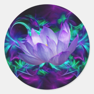 Sticker Rond Fleur de lotus pourpre et sa signification