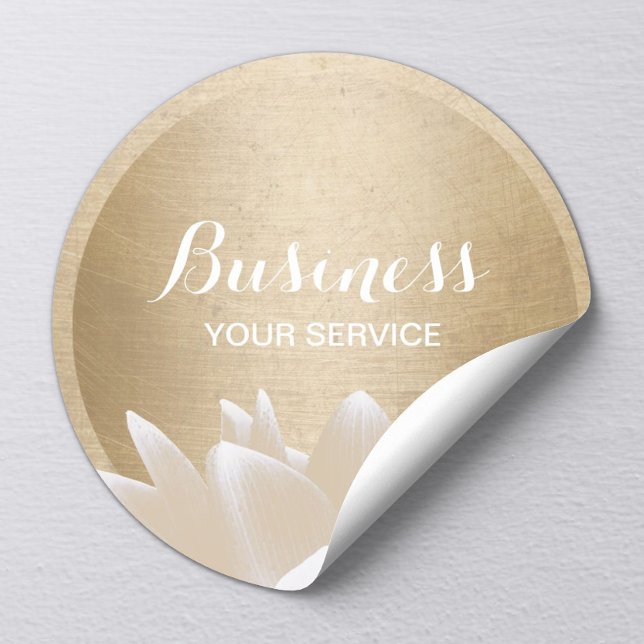 Sticker Rond Fleur de Lotus vintage Gold Circle (Créateur téléchargé)