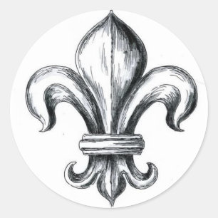Sticker Rond fleur de lys