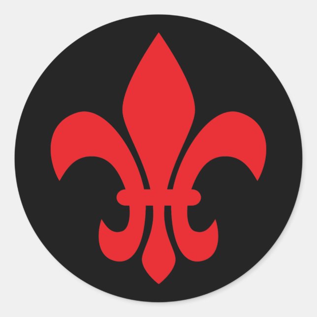 Sticker Rond Fleur de Lys rouge (Devant)