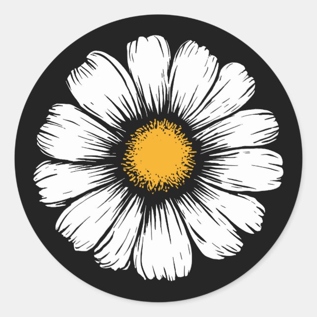 Sticker Rond Fleur de Marguerite (Devant)