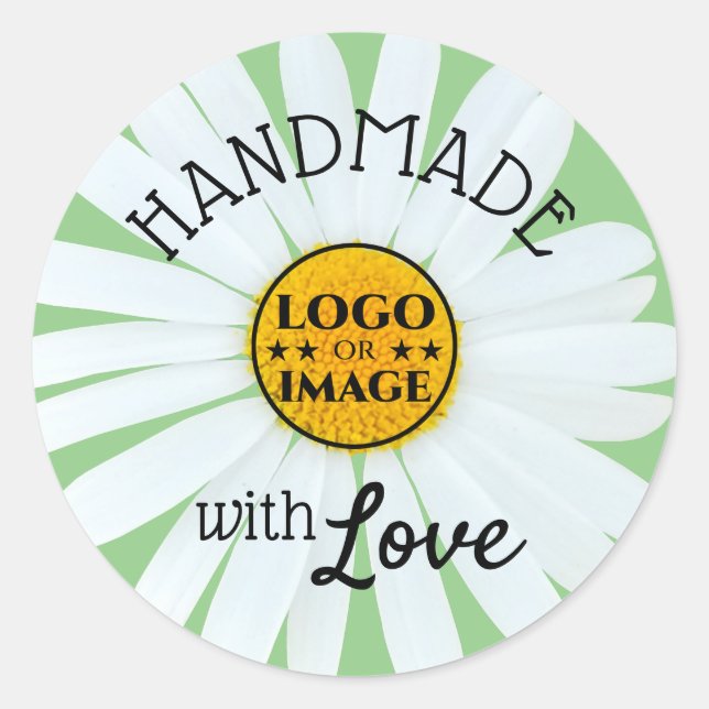 Sticker Rond Fleur de marguerite Pastel clair mignonne faite av (Devant)