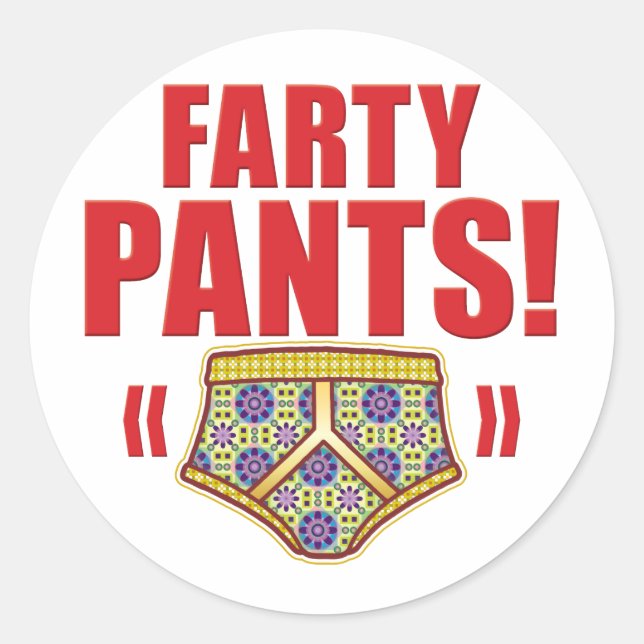 Sticker Rond Fleur de pantalons farants (Devant)