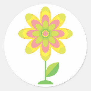 Sticker Rond Fleur de printemps Super