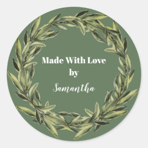 Sticker Rond Fleur de produit artisanal personnalisée
