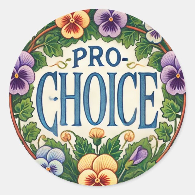 Sticker Rond Fleur de purée Pro-Choice (Devant)