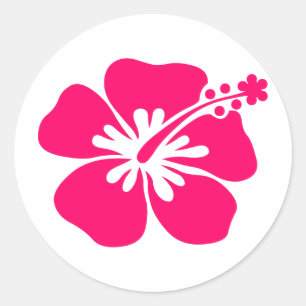 Sticker Rond fleur de rose aloha