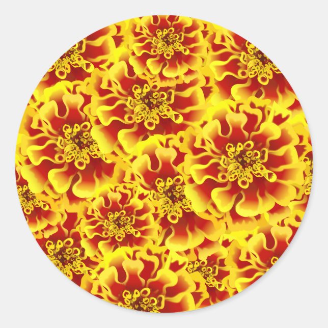 Sticker Rond Fleur de Tagète (Devant)