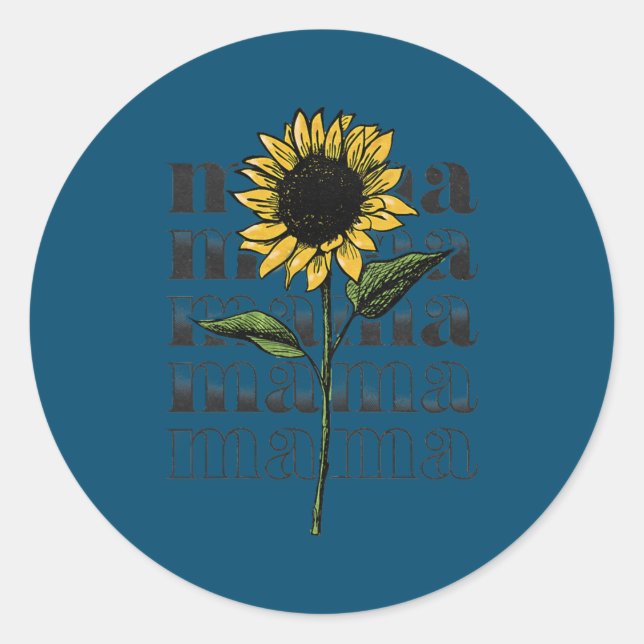 Sticker Rond Fleur de tournesol pour femmes Mama Design (Devant)
