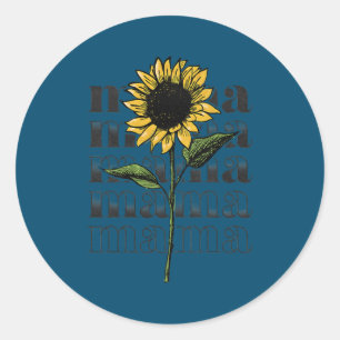 Sticker Rond Fleur de tournesol pour femmes Mama Design