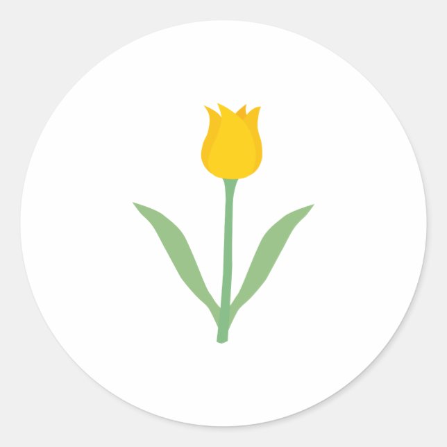 Sticker Rond Fleur de tulipe jaune. (Devant)