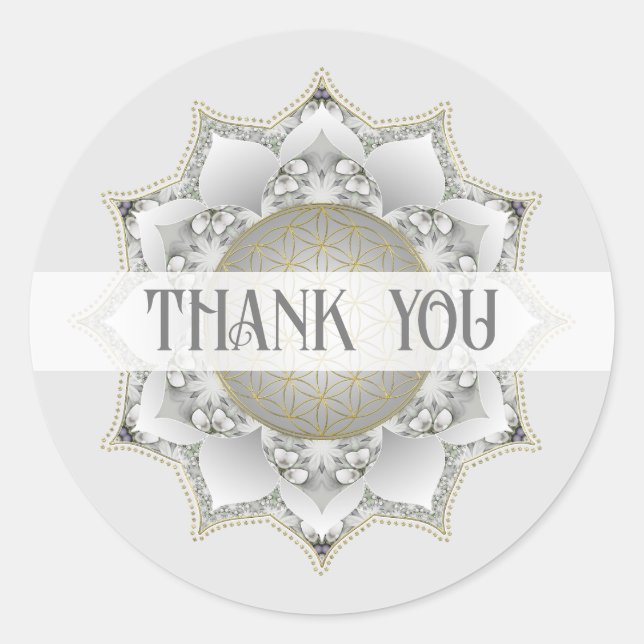 Sticker Rond Fleur De Vie - Blossoms Mandala 1 (Devant)