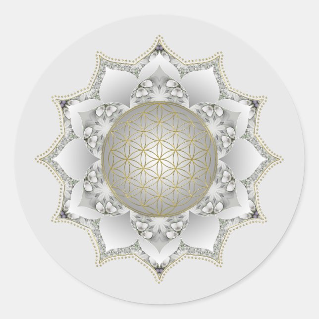 Sticker Rond Fleur De Vie - Blossoms Mandala 1 (Devant)