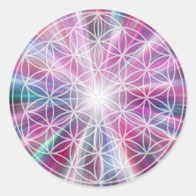 Sticker Rond Fleur de vie / Blume des Lebens - Bouton VII (Devant)