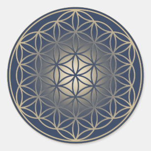 Sticker Rond Fleur de vie / Blume des Lebens - Bouton VIII