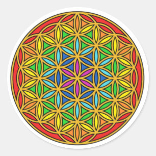 Sticker Rond Fleur de vie Chakra1