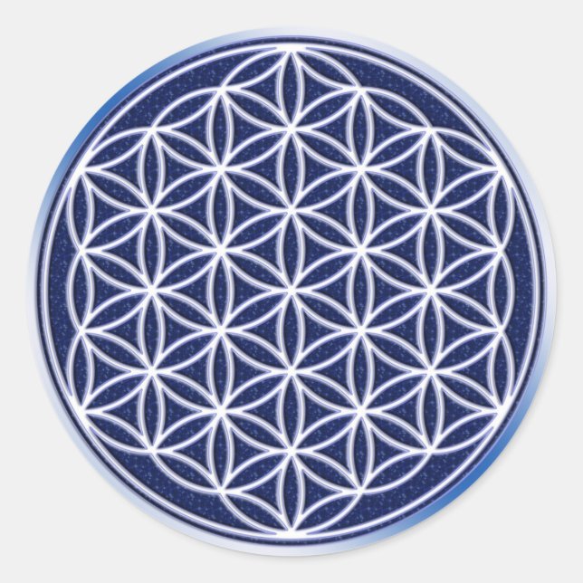 Sticker Rond Fleur De Vie / Ciel (Devant)