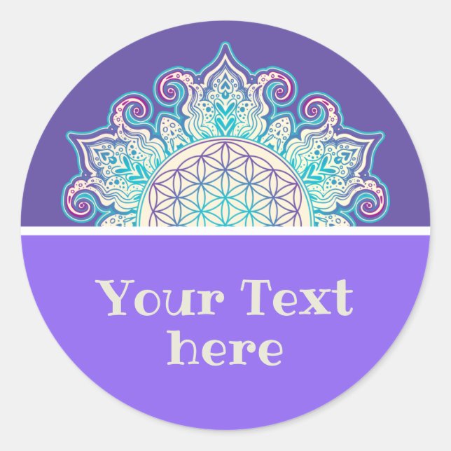 Sticker Rond Fleur De Vie - Indien Mandala 2 (Devant)