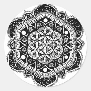 Sticker Rond Fleur de vie Mandala