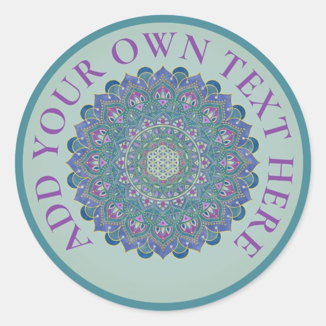 Sticker Rond Fleur De Vie - Mandala India Style 1 (Devant)