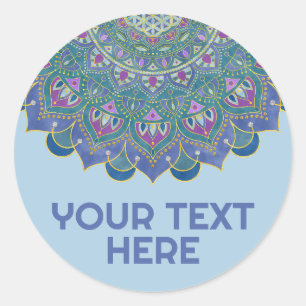 Sticker Rond Fleur De Vie - Mandala India Style 1