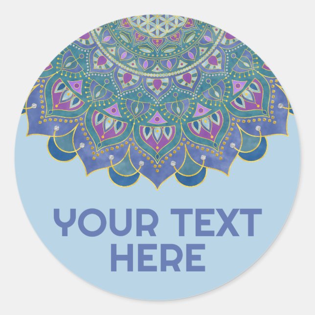 Sticker Rond Fleur De Vie - Mandala India Style 1 (Devant)