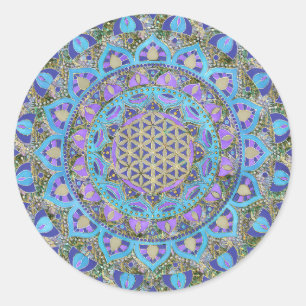 Sticker Rond Fleur De Vie - Mandala India Style 2