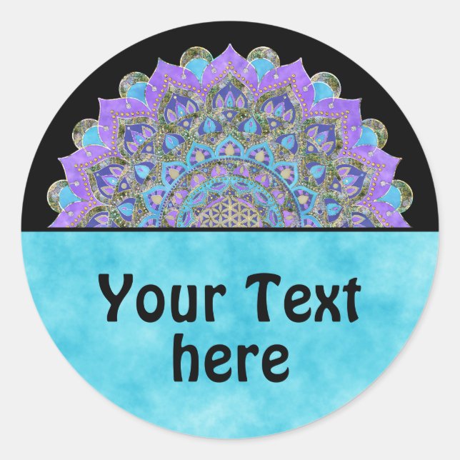 Sticker Rond Fleur De Vie - Mandala India Style 2 (Devant)