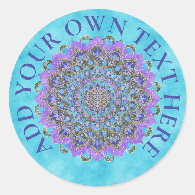 Sticker Rond Fleur De Vie - Mandala India Style 2 (Devant)