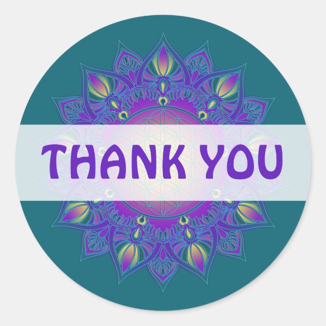 Sticker Rond Fleur De Vie - Mandala Indien 3 (Devant)