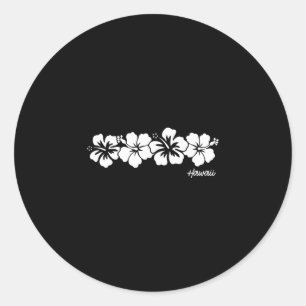 Sticker Rond Fleur d'Hibiscus de Souvenir d'Hawaï Filles Hawaïe