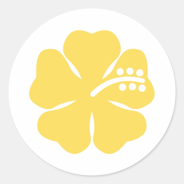 Sticker Rond fleur d'hibiscus jaune (Devant)