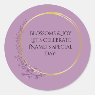 Sticker Rond Fleur d'or Fleur d'anniversaire