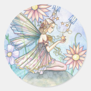 Sticker Rond Fleur douce Art de Molly Harrison