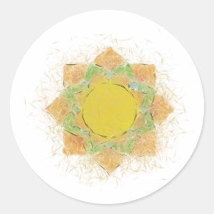 Sticker Rond Fleur Ethereal Lotus