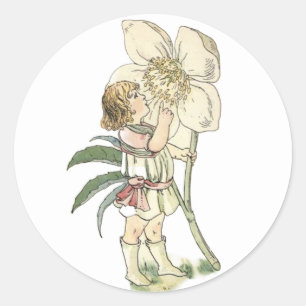 Sticker Rond Fleur Fairy Gardeners Plier Carte de note