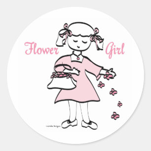 Sticker Rond Fleur fille