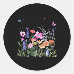 Sticker Rond Fleur Florale anti-Trump Président démocrate Liber