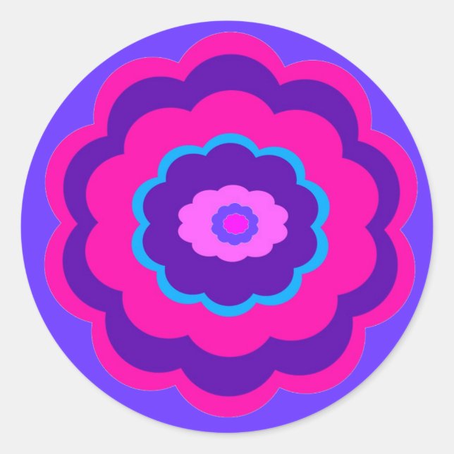 Sticker Rond Fleur gaie (Devant)