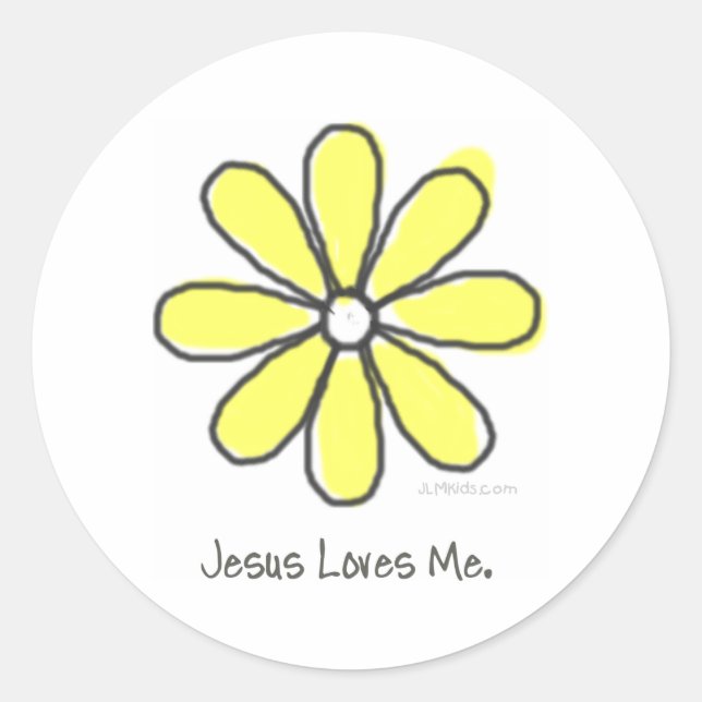 Sticker Rond Fleur jaune (Devant)