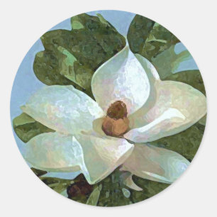 Sticker Rond Fleur Magnolia
