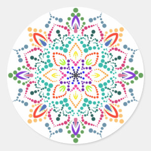 Sticker Rond Fleur Mandala