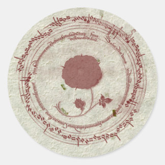 Sticker Rond Fleur manuscrite médiévale
